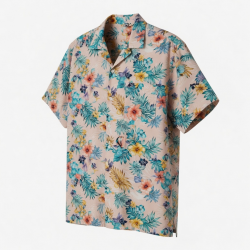 Men's Hawaiian Short Sleeve Shirt Button Down Multicolor