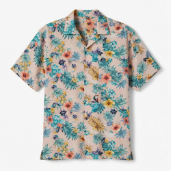 Men's Hawaiian Short Sleeve Shirt Button Down Multicolor