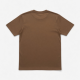 Men's Brown Solid Logo Short Sleeve T-Shirt Crew Neck