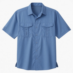 Men's Outfitters Fishing Short Sleeve Shirt Blue