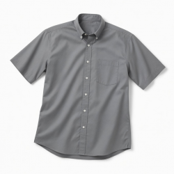 Men's Huxley Cotton Button Gray Short Sleeve Shirt