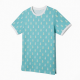 Men's Crew Neck Short Sleeve Shirt Aqua Blue/White Pineapple