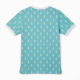 Men's Crew Neck Short Sleeve Shirt Aqua Blue/White Pineapple