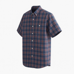 Men's Button Short Sleeve Shirt Plaid