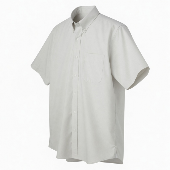 Men's Button Down Short Sleeve Shirt Off-White