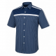 Men's Stripe Detail NAVY/White Short Sleeve Shirt
