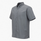 Men's Gray Button Short Sleeve Shirt Collared Cotton