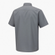 Men's Gray Button Short Sleeve Shirt Collared Cotton