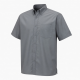 Men's Gray Button Short Sleeve Shirt Collared Cotton
