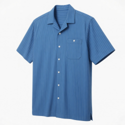 Men's Short Sleeve Shirt Blue Striped Opti Golf Activewear
