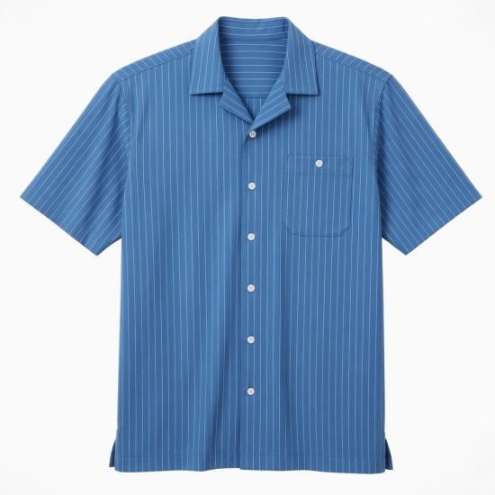 Men's Short Sleeve Shirt Blue Striped Opti Golf Activewear