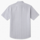 Men's Short Sleeve Shirt White Purple Lines Cotton