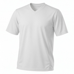 Men's White Short Sleeve Dri-Fit Athletic Short Sleeve Shirt V-Neck