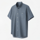 Men's Button-Up Jacquard Short Sleeve Shirt