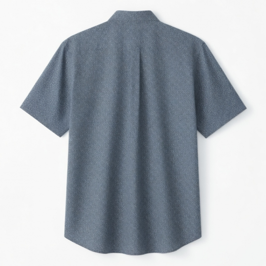 Men's Button-Up Jacquard Short Sleeve Shirt