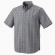 Men's Gray Plaid Titanium Omni-Dry Short Sleeve Shirt