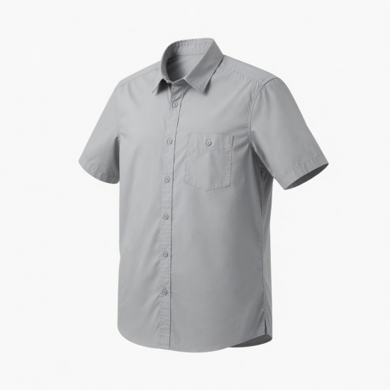 Men's Light Gray Short Sleeve Shirt