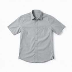 Men's Light Gray Short Sleeve Shirt