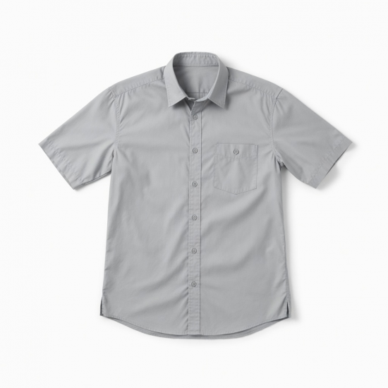 Men's Light Gray Short Sleeve Shirt