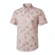 Men's Rose Printed Button Down Collar Short Sleeve Shirt