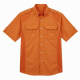 Men's Button Fishing Short Sleeve Shirt Orange Vented
