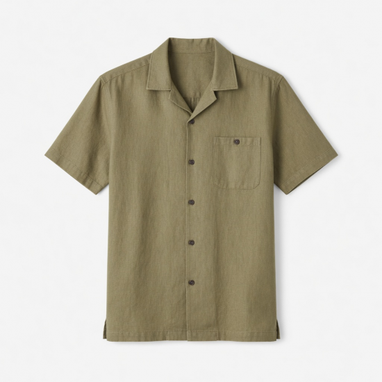 Men's Short Sleeve Shirt Hemp Shirt Illogan