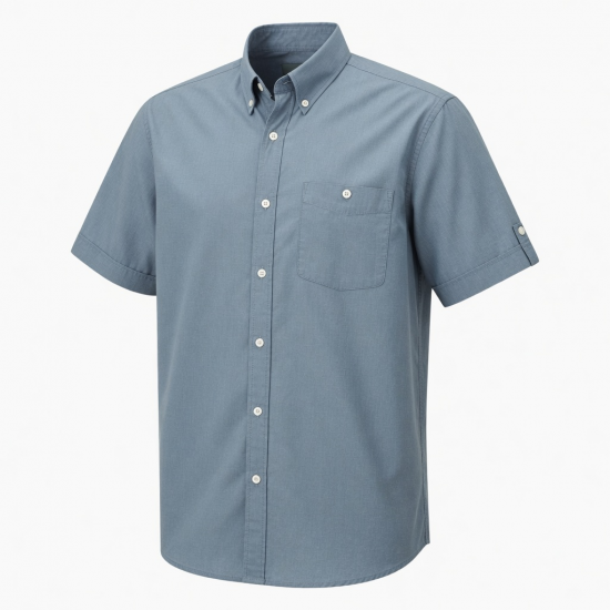 Men's Cool Button Down Short Sleeve Shirt