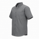 Men's Button Down Short Sleeve Shirt Cotton Solid Gray