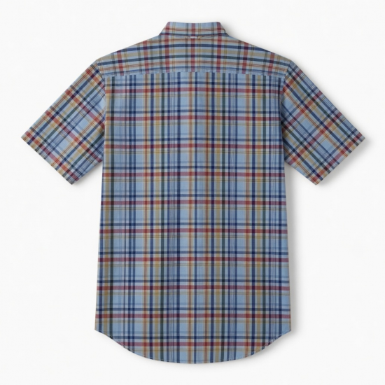 Men's Short Sleeve Shirt Check Buttons Multicoloured