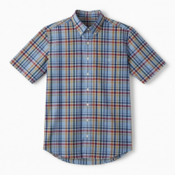 Men's Short Sleeve Shirt Check Buttons Multicoloured