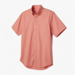 Men's Coral Pink Short Sleeve Shirt Cotton
