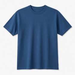 Men's Blue Cotton Panther Graphic Logo Crew Neck Short Sleeve Shirt