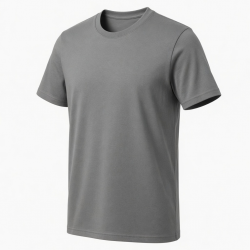 Men's Gray Crew Neck Short Sleeve T-Shirt