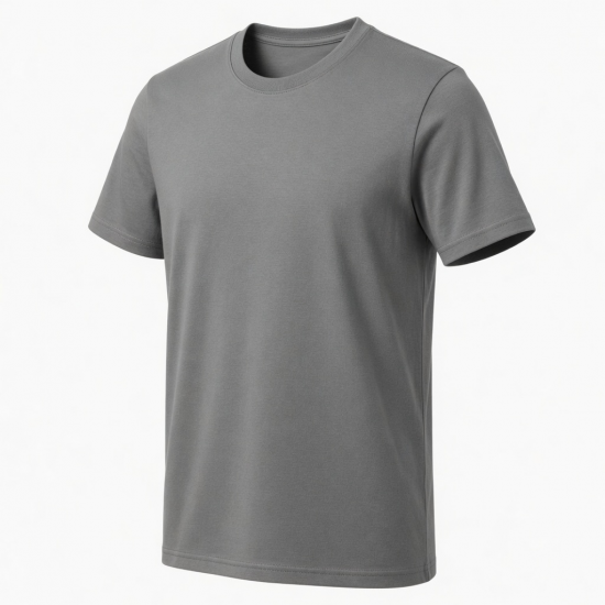 Men's Gray Crew Neck Short Sleeve T-Shirt