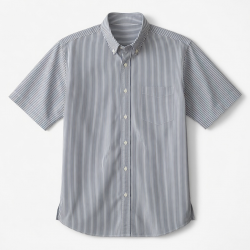 Men's Suncel Striped Button Down Short Sleeve Shirt