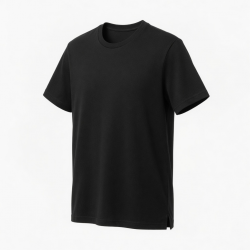 Men's Black Cotton Short Sleeve T-Shirt
