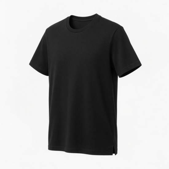 Men's Black Cotton Short Sleeve T-Shirt