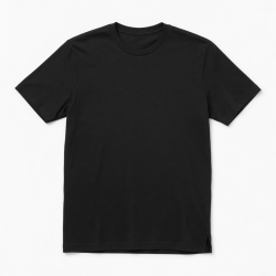 Men's Black Cotton Short Sleeve T-Shirt