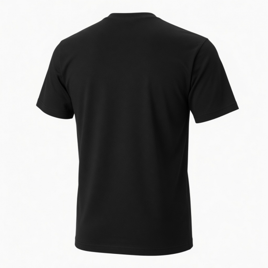 Men's Designer Short Sleeve T-Shirt Black Embroidered Logo