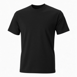 Men's Designer Short Sleeve T-Shirt Black Embroidered Logo