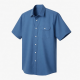 Men's Short Sleeve Shirt Blue Double Sided