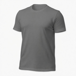 Men's Gray Crew Neck Logo Graphic Short Sleeve T-Shirt