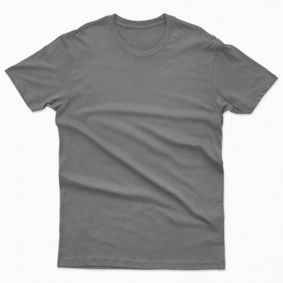 Men's Gray Crew Neck Logo Graphic Short Sleeve T-Shirt
