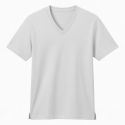 Men's White Short Sleeve V-Neck Short Sleeve T-Shirt