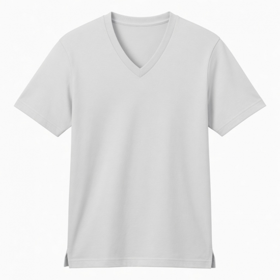 Men's White Short Sleeve V-Neck Short Sleeve T-Shirt