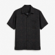 Men's Silk Short Sleeve Shirt Wallpaper Pattern Black